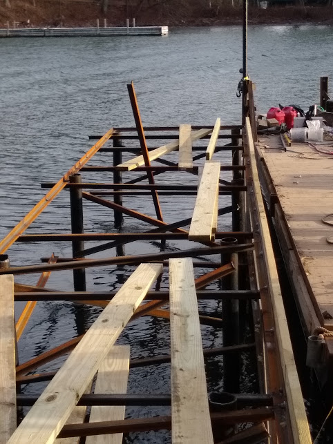 Cedar steel dock frame 2