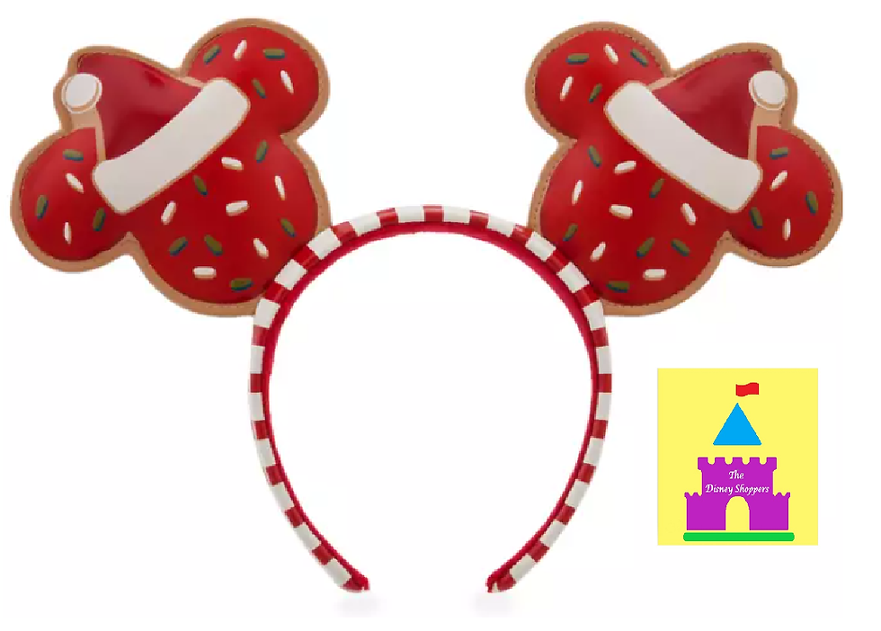 Disney Parks Minnie Mouse Christmas Holiday Cookie Santa Ears Headband