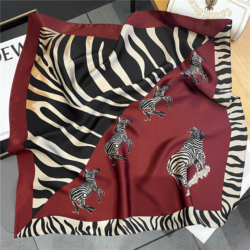 Miniaturbild: Zebra Animal Print 68cm Silk Scarf Bandana | Square Scarf