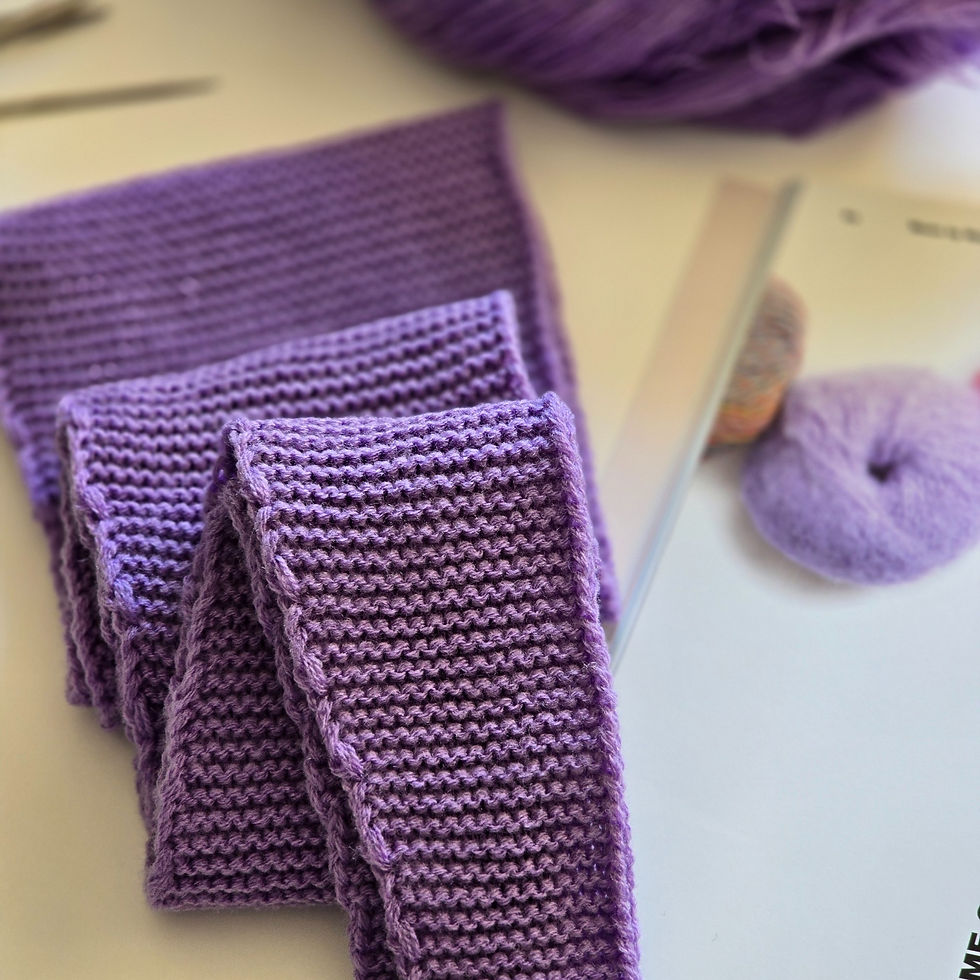 Miniatura: Lavender Purple Knitted Sophie Scarf | Handmade Scarf Gift