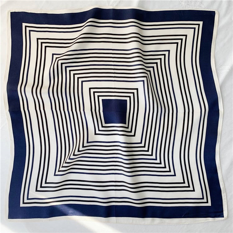 Miniaturbild: Geometric Lines 53cm Silk Scarf | Stripes Bandana | Square Scarf