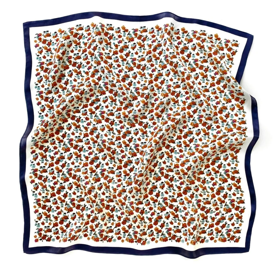 Thumbnail: Mini Flowers 53cm Silk Scarf | Floral Bandana | Floral Print Scarf