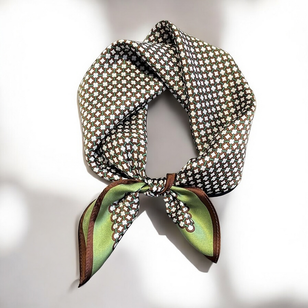 Miniature : Mini Rings 53cm Silk Scarf Bandana | Square Scarf