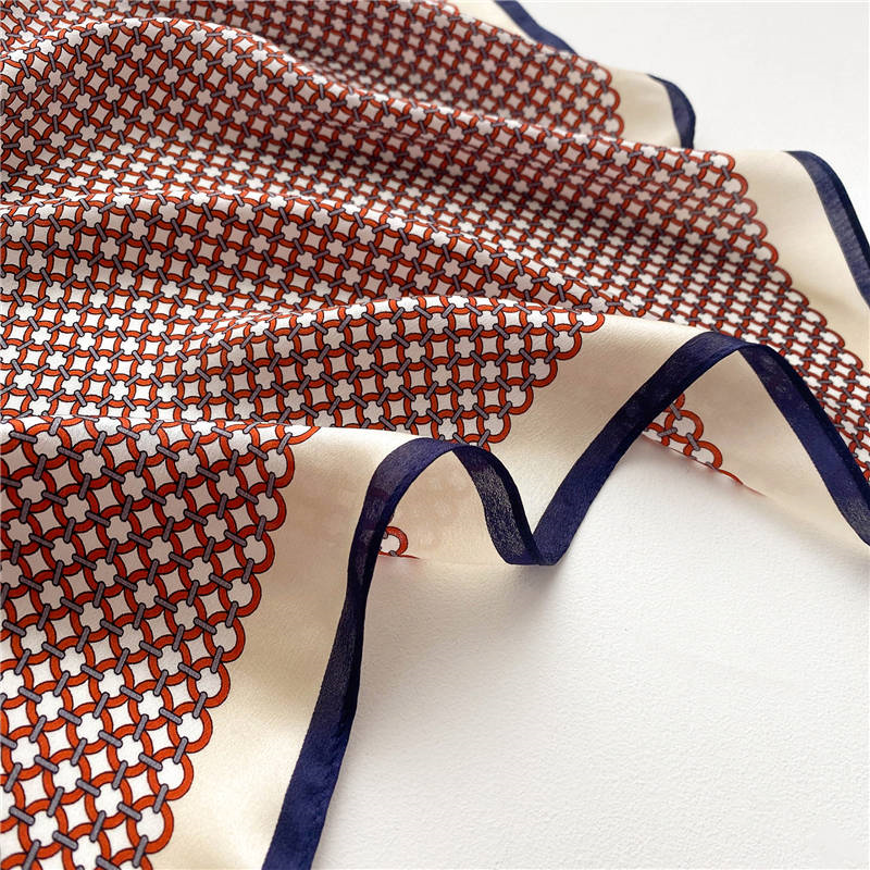 Thumbnail: Mini Rings 53cm Silk Scarf Bandana | Square Scarf