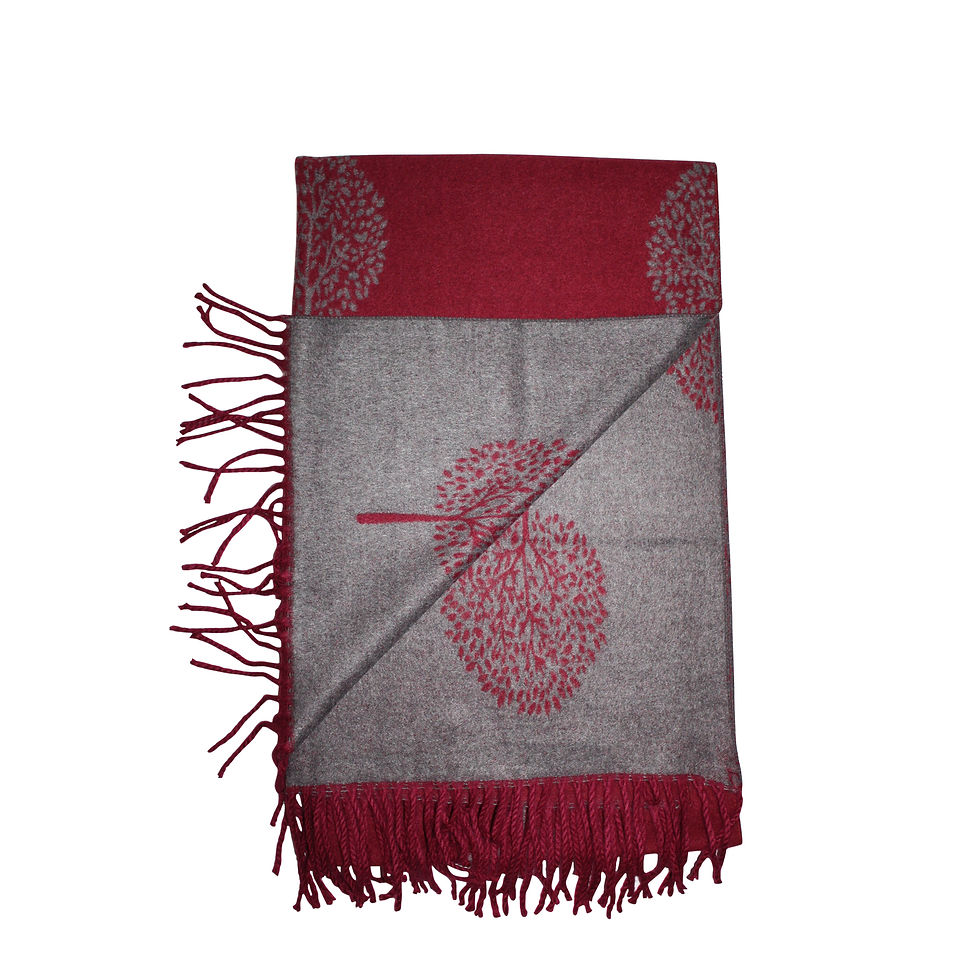 Miniaturbild: BURGUNDY Cashmere-Feel Winter Scarf Pashmina Reversible 76”x25"