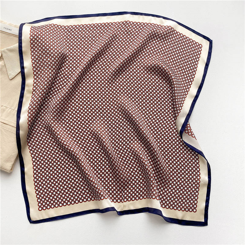 Thumbnail: Mini Rings 53cm Silk Scarf Bandana | Square Scarf