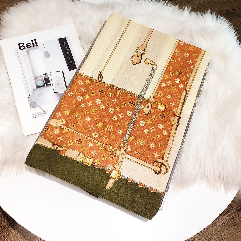 Thumbnail: LUX-V06 Chain Cream/Tangerine Fashion Scarf