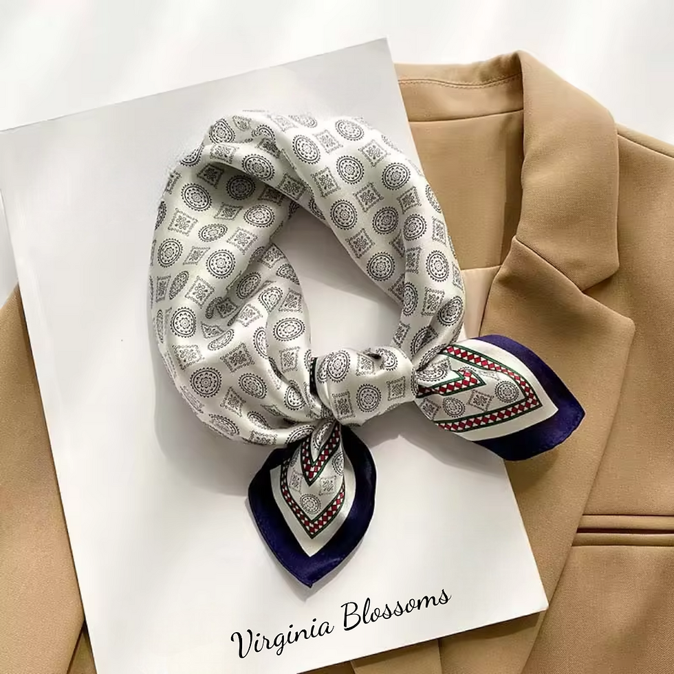 Thumbnail: Boho Circles 53cm Silk Scarf | Silk Bandana