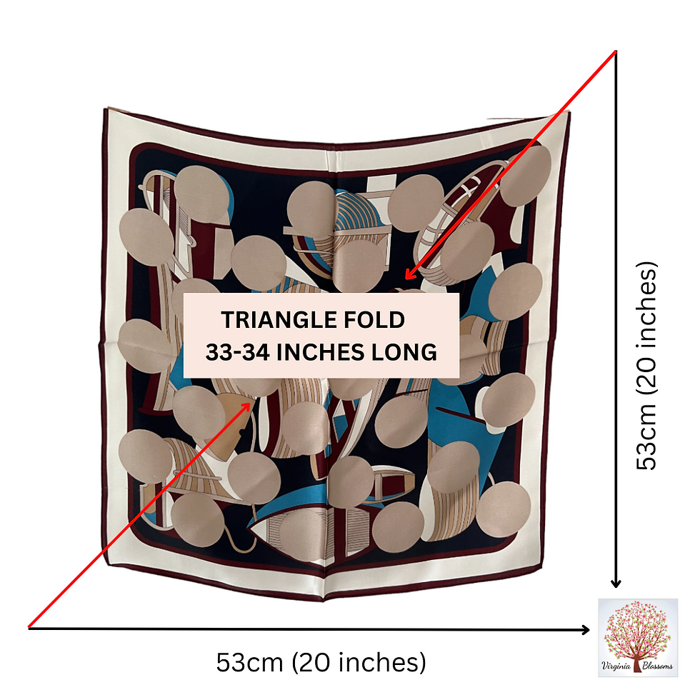 Thumbnail: Beige Circles 53cm Silk Scarf | Silk Bandana | Beige Polka Scarf