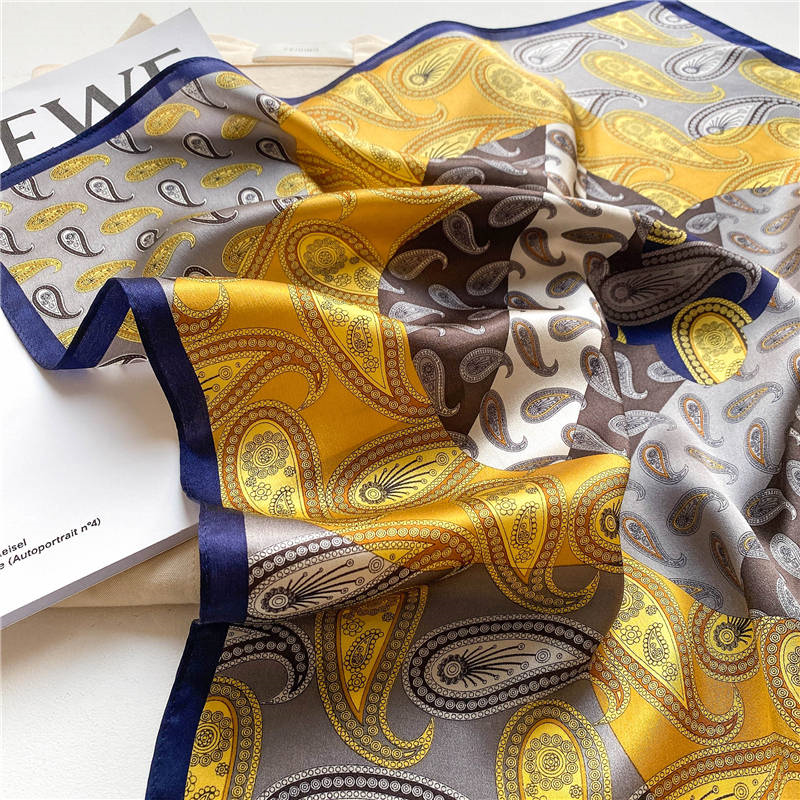 Thumbnail: Paisley Boho 53cm Silk Scarf | Paisley Bandana