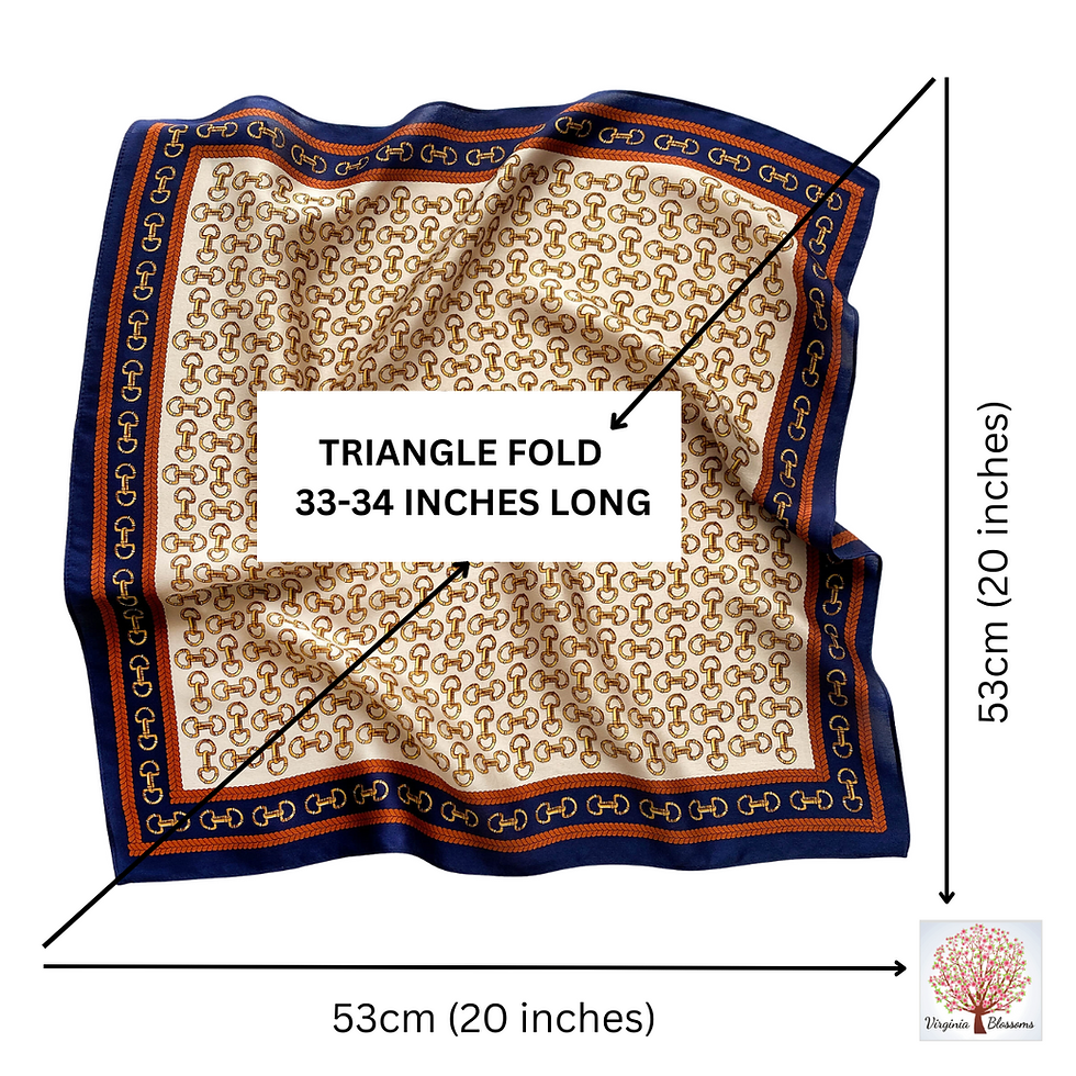 Miniaturbild: Mini Gold Chains 53cm Silk Scarf | Horse Bit Pattern