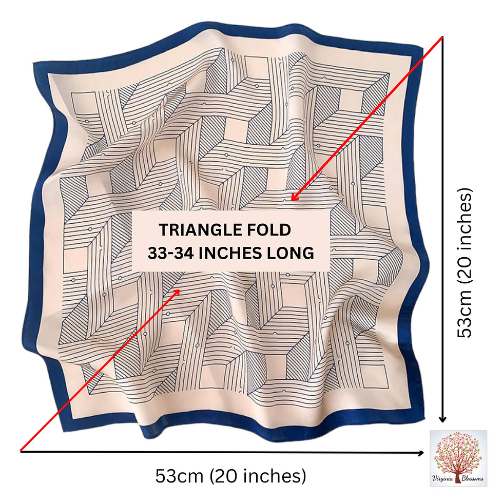 Thumbnail: Geometric Stripes 53cm Silk Scarf | Light Apricot Pink Scarf