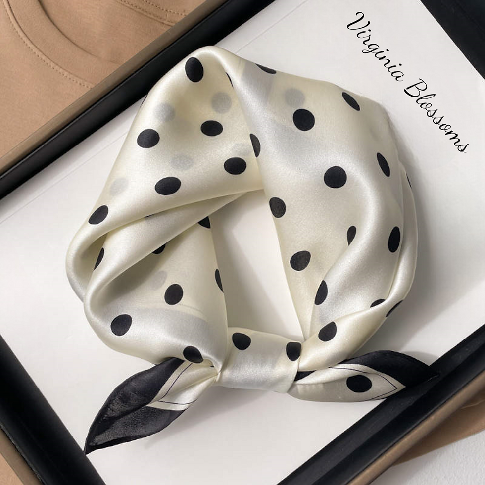 Miniature : Classic Polka Dots 53cm Silk Scarf | Polka Bandana | Square Scarf