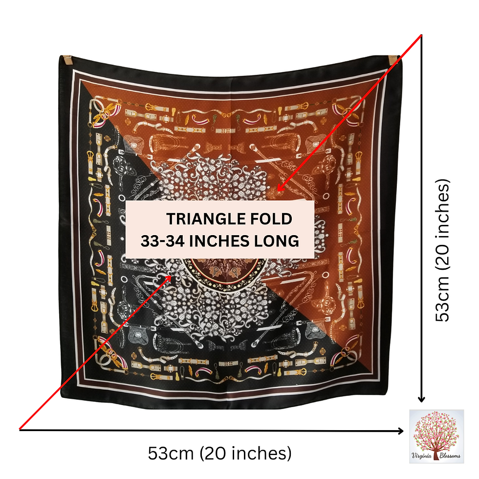 Thumbnail: Boho Black Toffee 53cm Silk Scarf | Black Brown Silk Bandana
