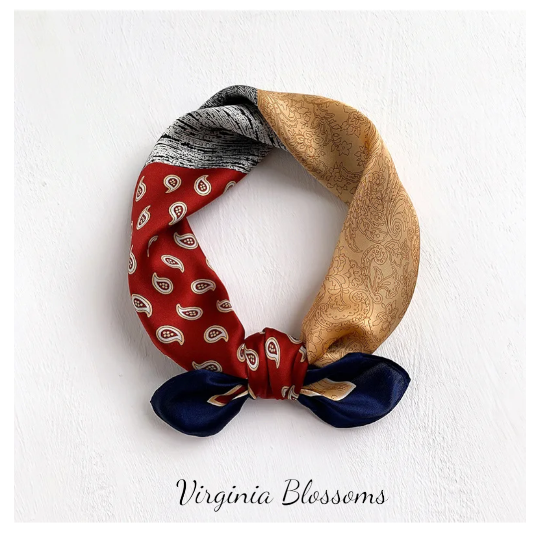 Paisley Silk Scarf 53cm | Four Block Pattern Paisley Men Scarf