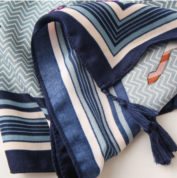 Miniaturbild: VB-MUL08 Animal Abstract with Tassels Fashion Scarf