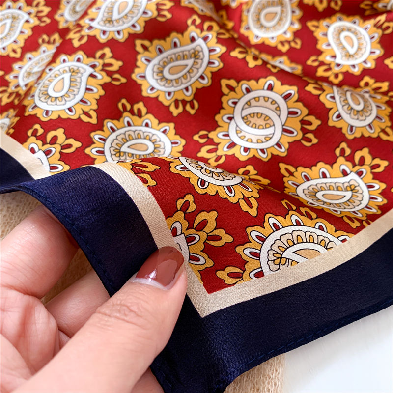 Thumbnail: Paisley 53cm Silk Scarf Bandana | Men's Paisley Scarf | Burgundy