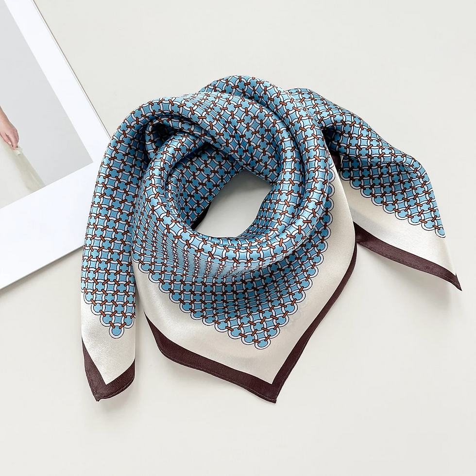 Thumbnail: Mini Rings 53cm Silk Scarf Bandana | Square Scarf