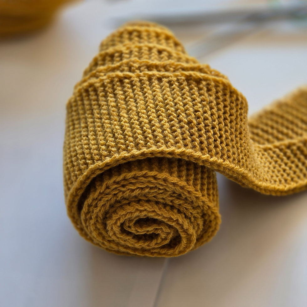 Miniatura: Mustard Yellow Knitted Sophie Scarf | HandKnit Scarf | Handmade Gift