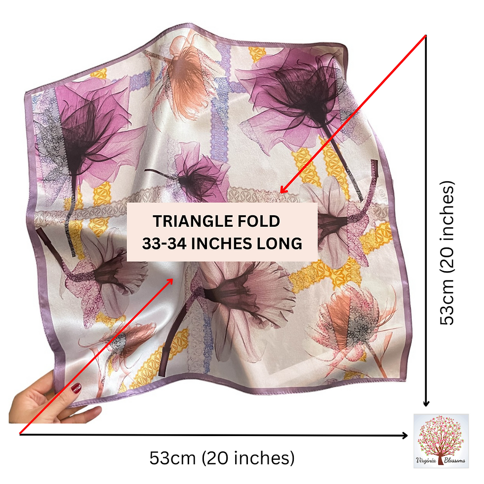 Miniaturbild: Purple Floral Trumpet 53cm Silk Scarf | Angel's Trumpet Flower