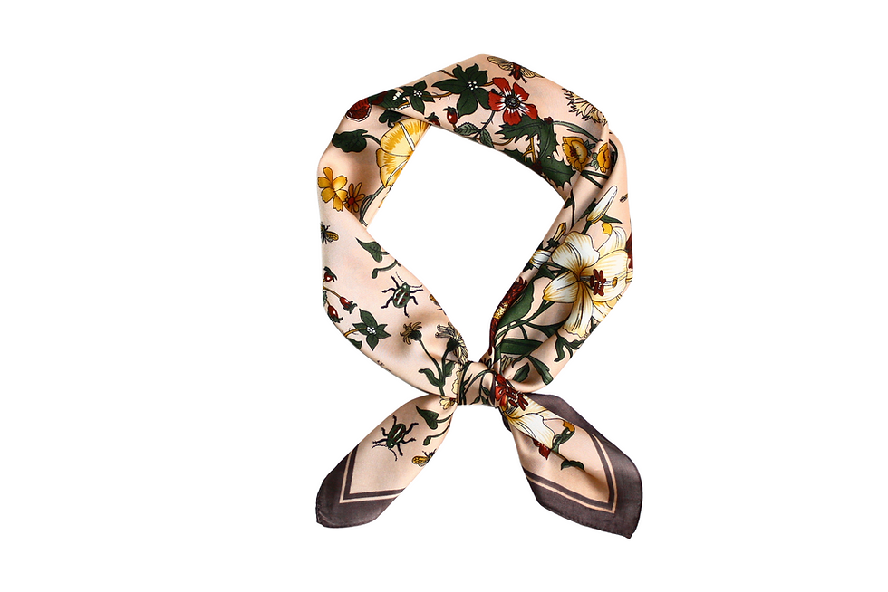 Miniature : Florals and Bugs Pink 70cm Square Scarf Bandana