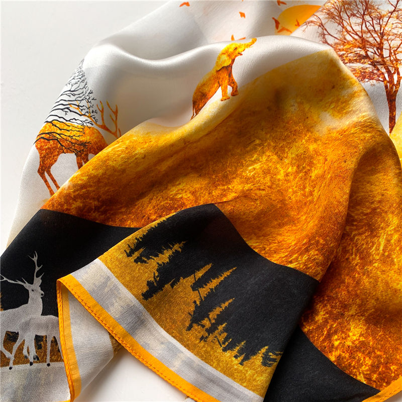 Thumbnail: Life In The Mountain 53cm Silk Scarf | Nature Print Square Scarf
