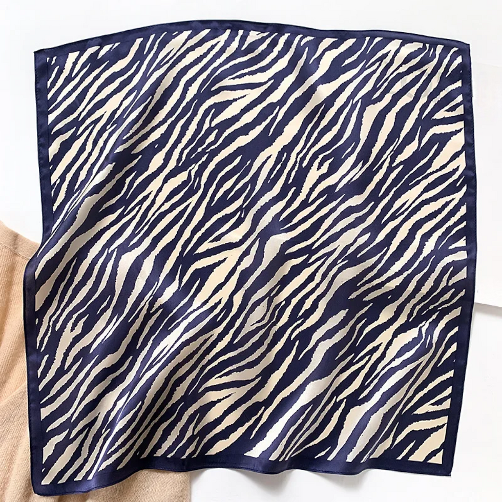 Miniaturbild: Animal Stripes 53cm Silk Scarf Bandana | Silk Square Scarf