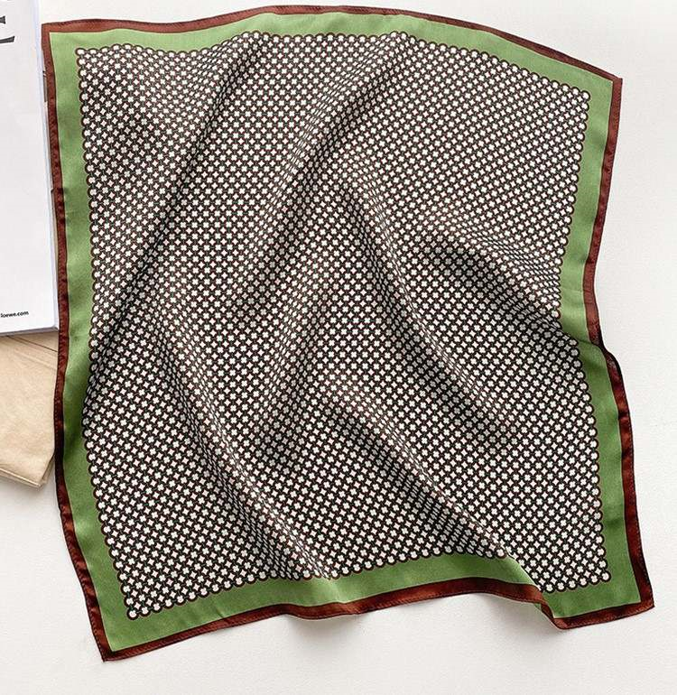 Thumbnail: Mini Rings 53cm Silk Scarf Bandana | Square Scarf