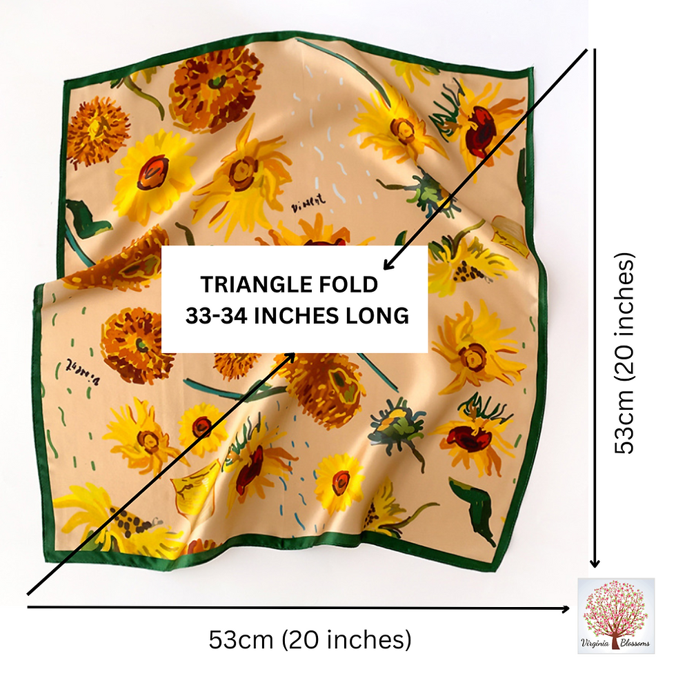 Miniaturbild: Sunflowers 53cm Silk Scarf | Floral Square Scarf | Neck Scarf
