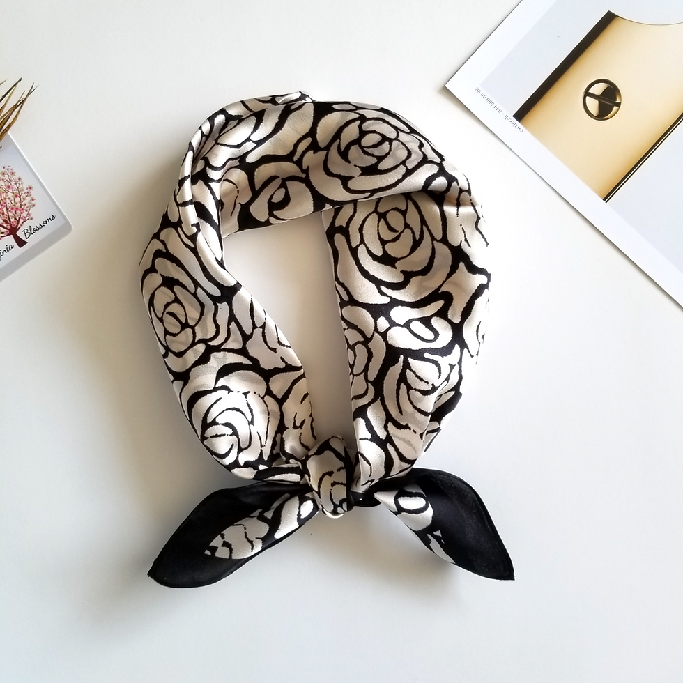 Thumbnail: Camellia Flower 53cm Silk Scarf | Abstract Camellia | Floral Scarf