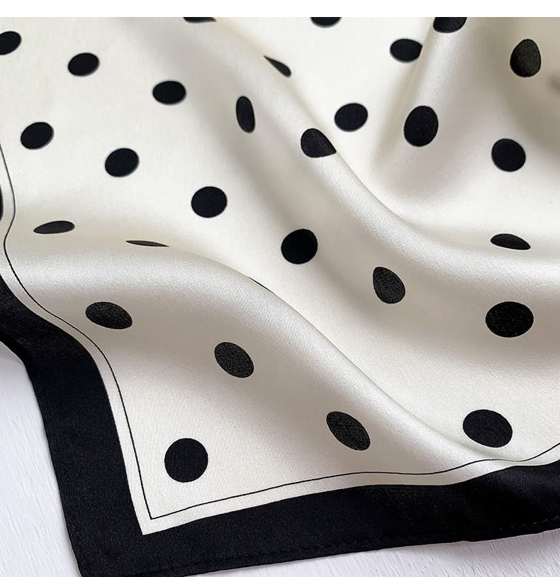 Thumbnail: Classic Polka Dots 53cm Silk Scarf | Polka Bandana | Square Scarf