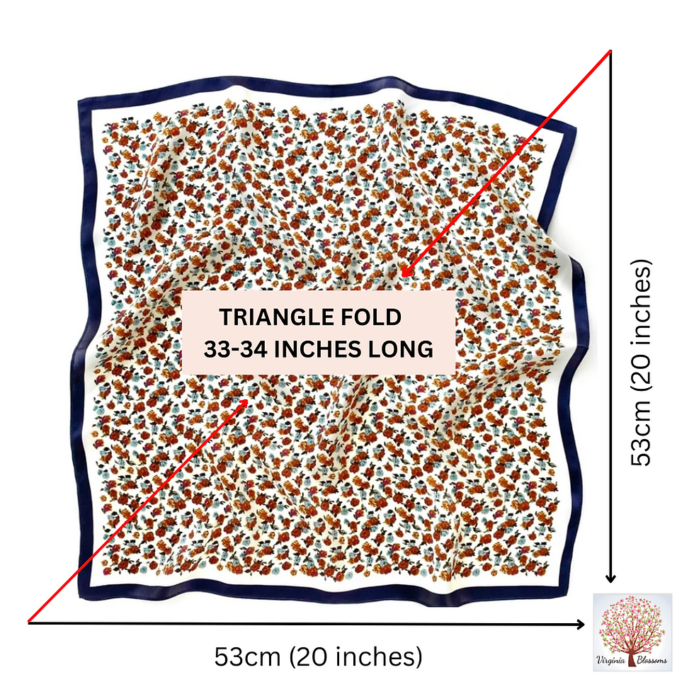 Thumbnail: Mini Flowers 53cm Silk Scarf | Floral Bandana | Floral Print Scarf