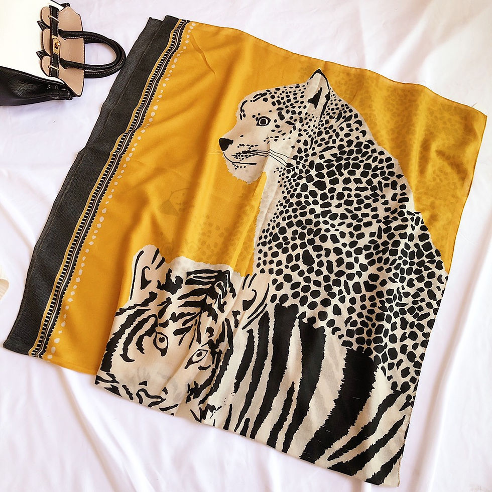 Thumbnail: COCO-V04 Mustard Leopard Print Fashion Scarf