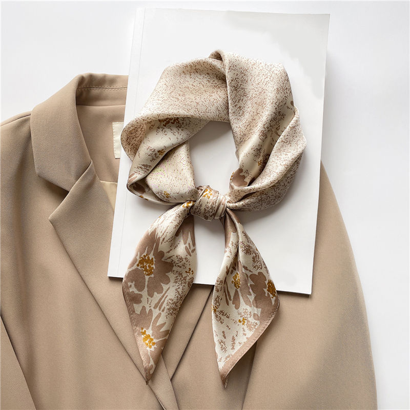 Miniature : Floral Spray 68cm Silk Scarf Bandana | Square Scarf