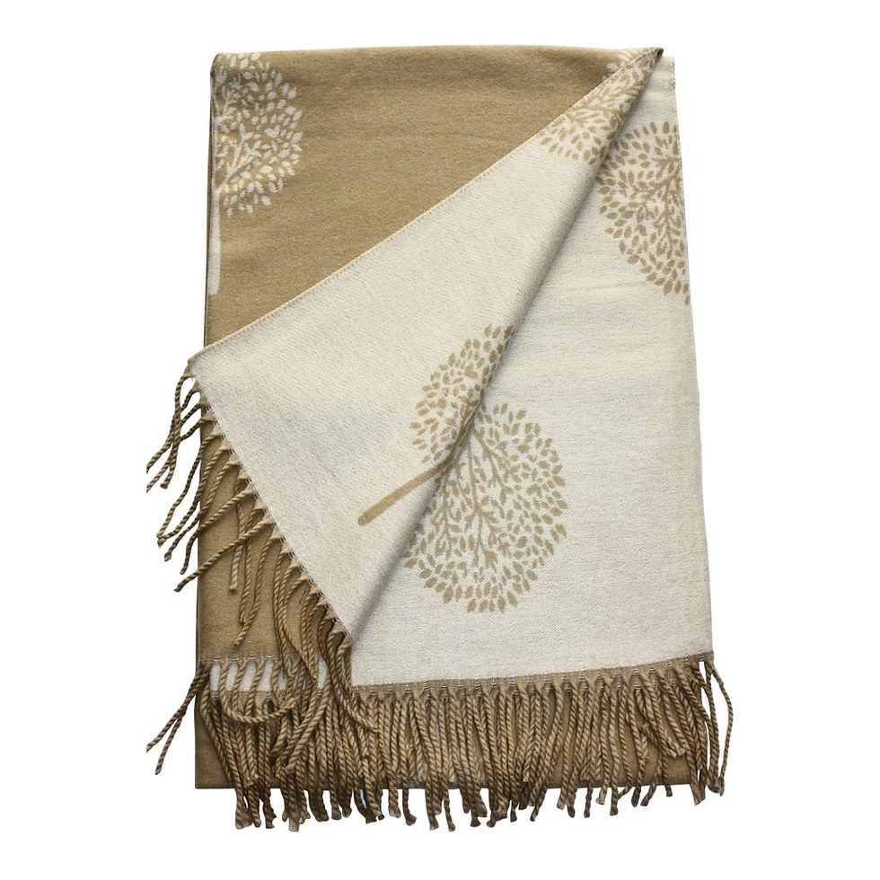Miniature : BEIGE Cashmere-Feel Winter Scarf Pashmina Reversible 76”x25"