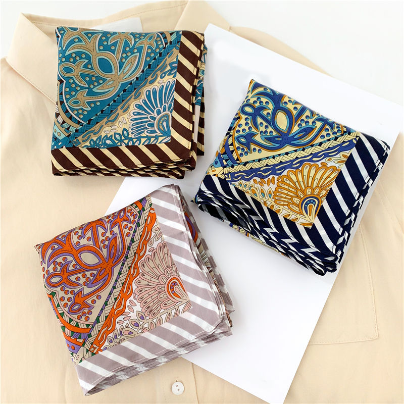 Thumbnail: Boho Paisley 53cm Silk Scarf Bandana | Silk Square Scarf