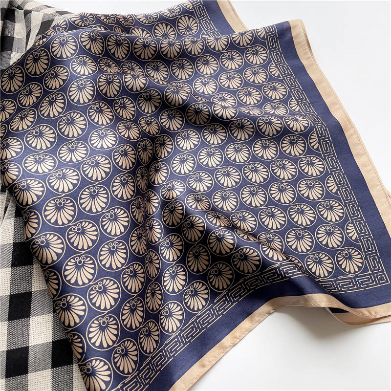 Miniatura: Taupe Cloves 68cm Silk Scarf Bandana | Square Scarf