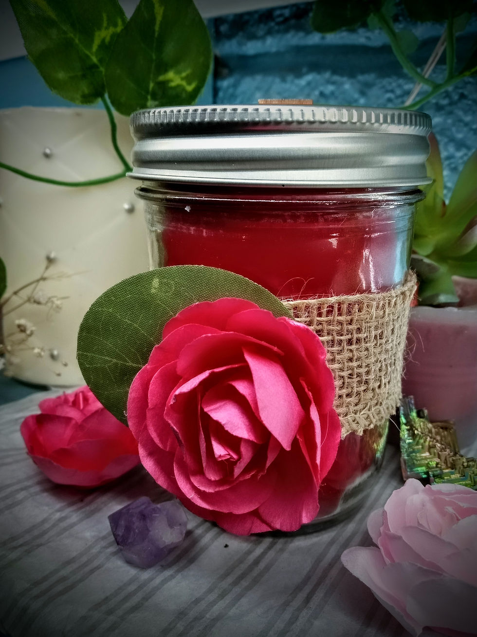 縮圖：Wood Wick Scented Soy Wax Candles in Mason Jars
