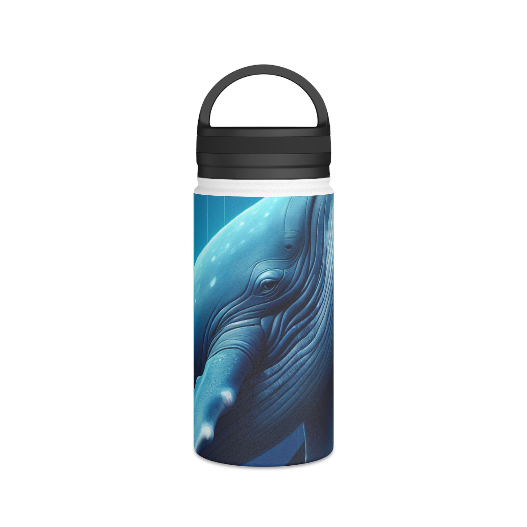 Ocean-Inspired Stainless Steel Water Bottle, Whale Design, Travel Mug