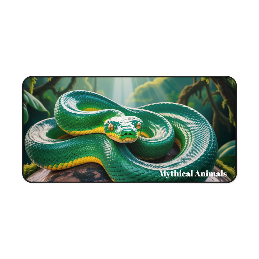 Thumbnail: Snake Desk Mat, Reptile Desk Pad, Serpent Desk Accessories, Jungle Mouse Pad