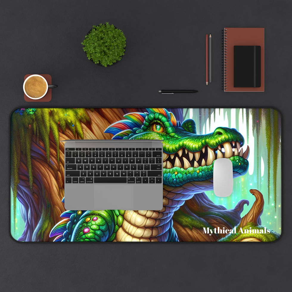 Thumbnail: Colorful Alligator Desk Mat - Vibrant Croc Design