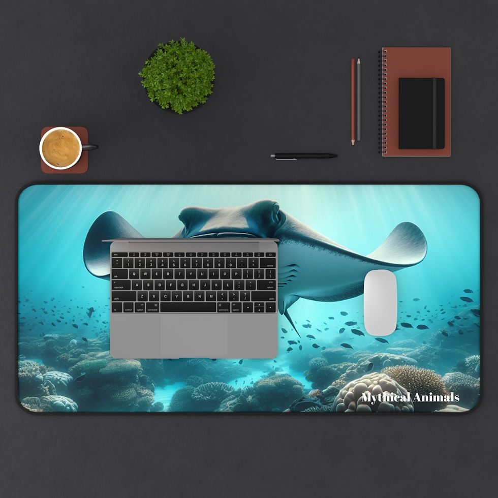 Thumbnail: Oceanic Stingray Desk Mat - Underwater Mouse Pad