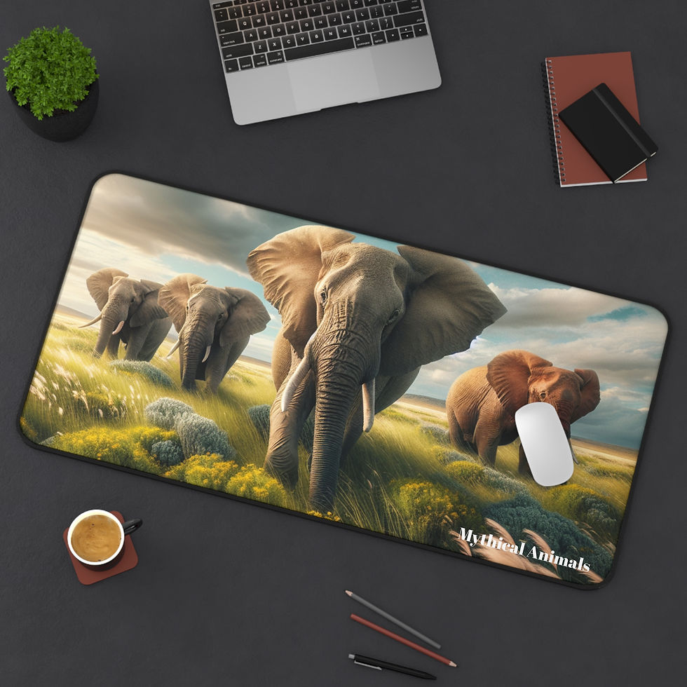 Thumbnail: Elephants Desk Mat, Giant Plains,Mouse Pad