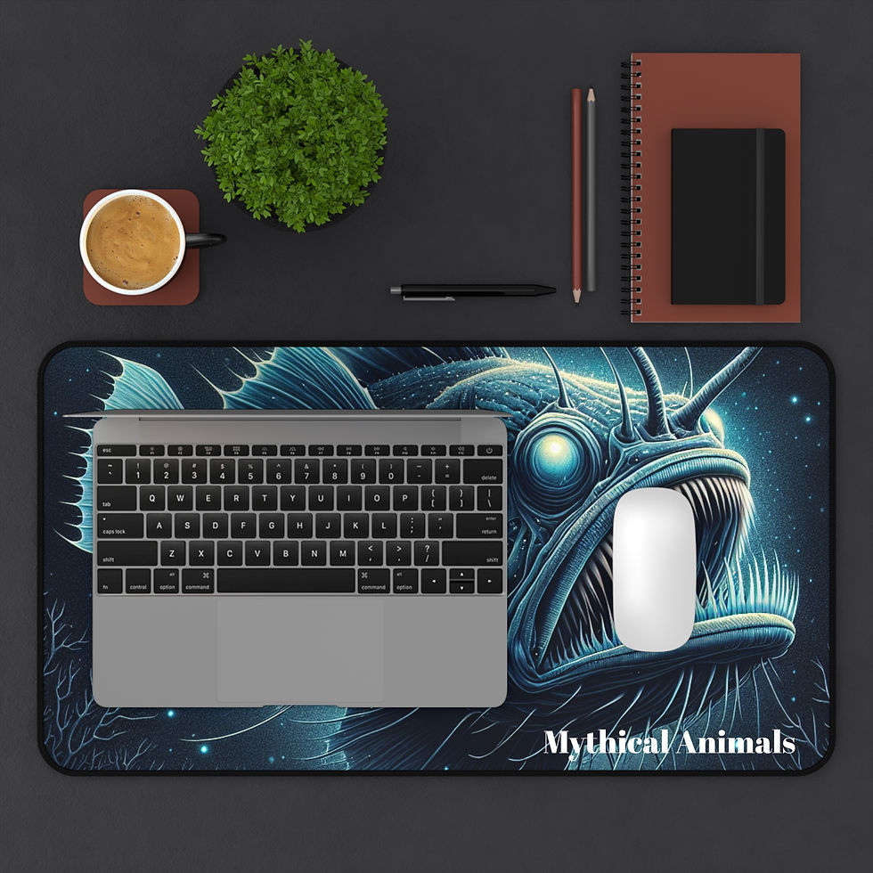 Thumbnail: Mythical Animals Desk Mat - Anglerfish Ocean Mouse Pad