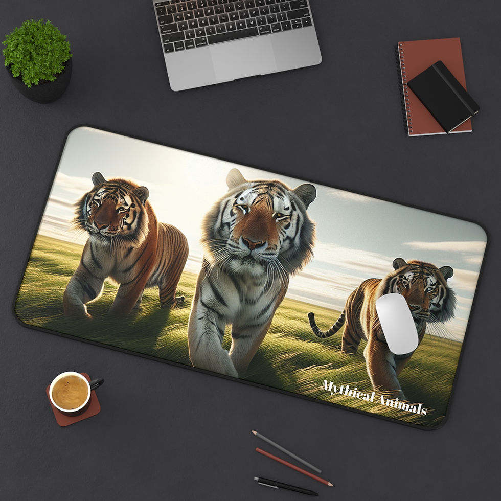 Thumbnail: Tigers Desk Mat, Great Plains Mouse Pad, Office Decor Desk Mat