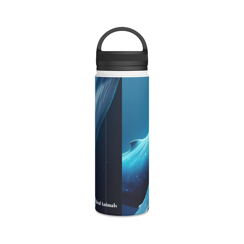 Thumbnail: Ocean-Inspired Stainless Steel Water Bottle, Whale Design, Travel Mug