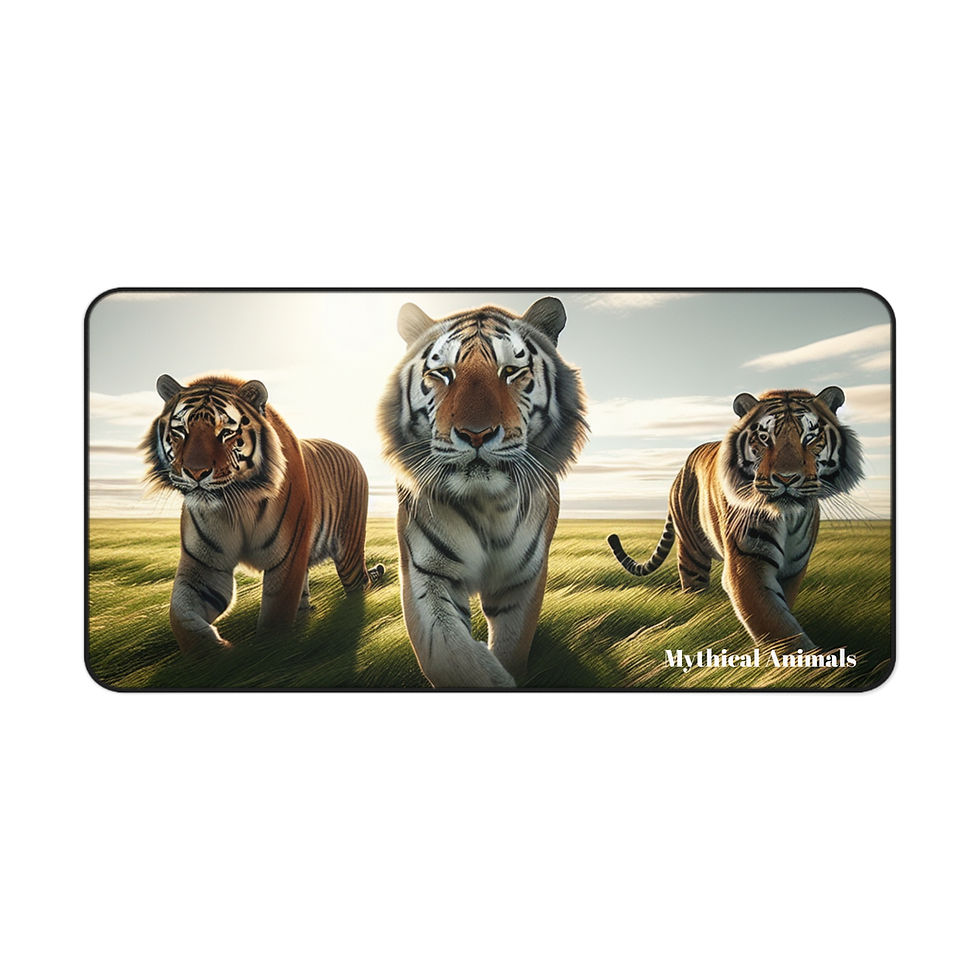 Thumbnail: Tigers Desk Mat, Great Plains Mouse Pad, Office Decor Desk Mat