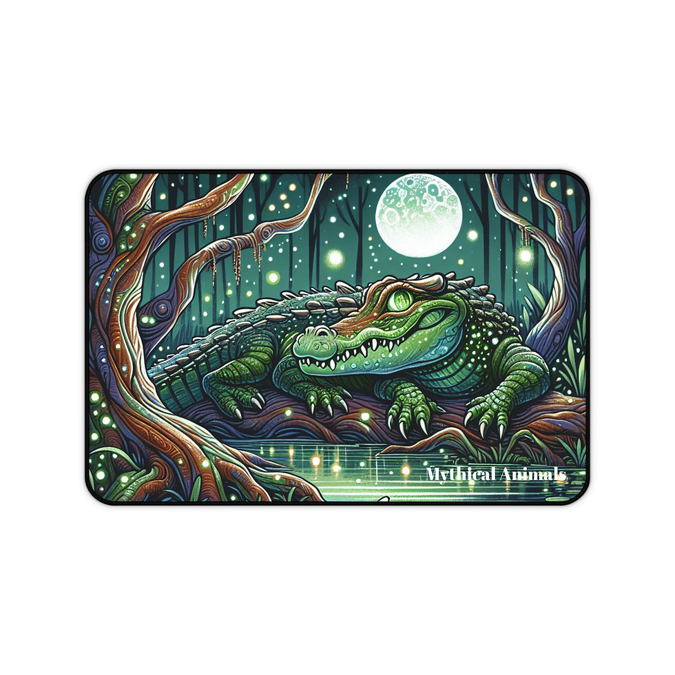 Thumbnail: Crocodile- Mythical Animals Desk Mat - Vibrant Alligator Design