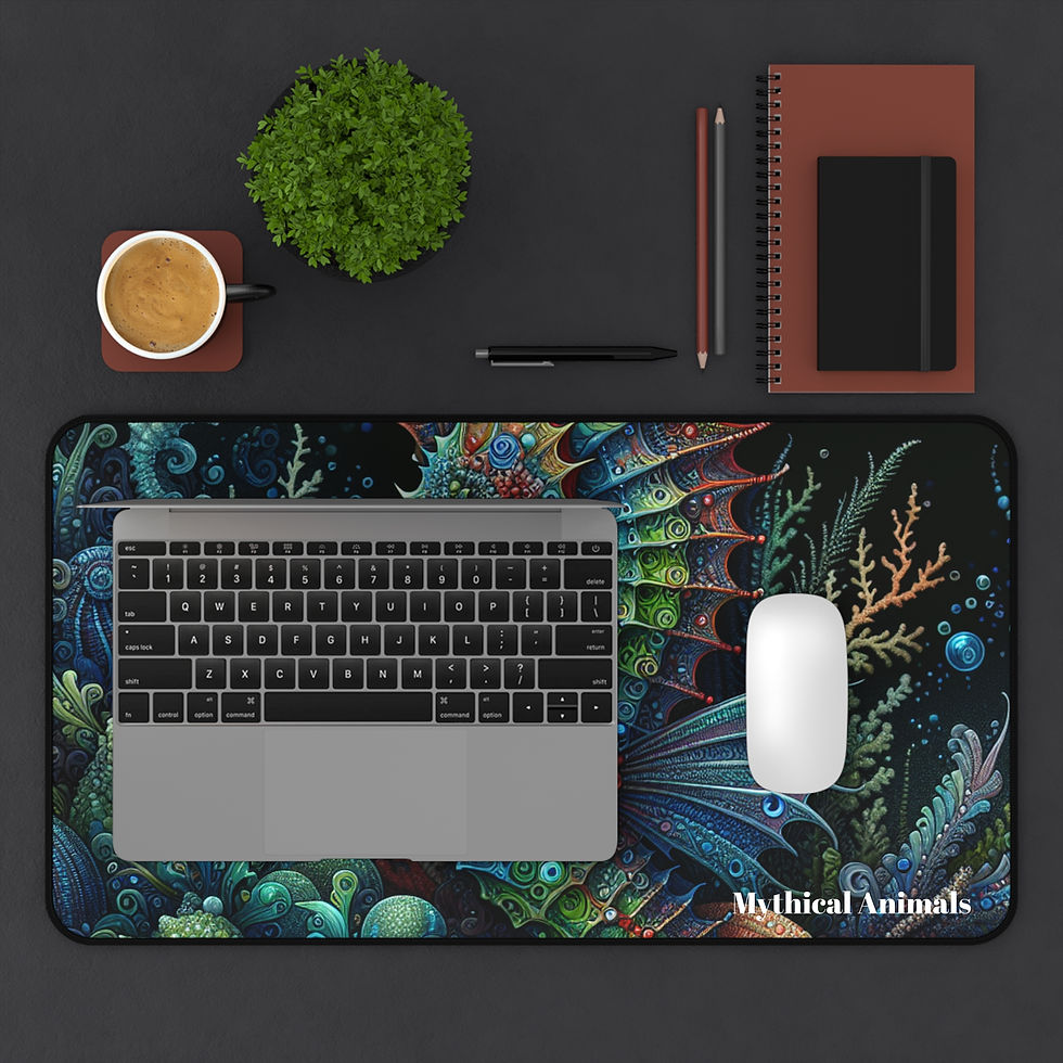 Thumbnail: Seahorse Desk Mat – Ocean Animal Mouse Pad