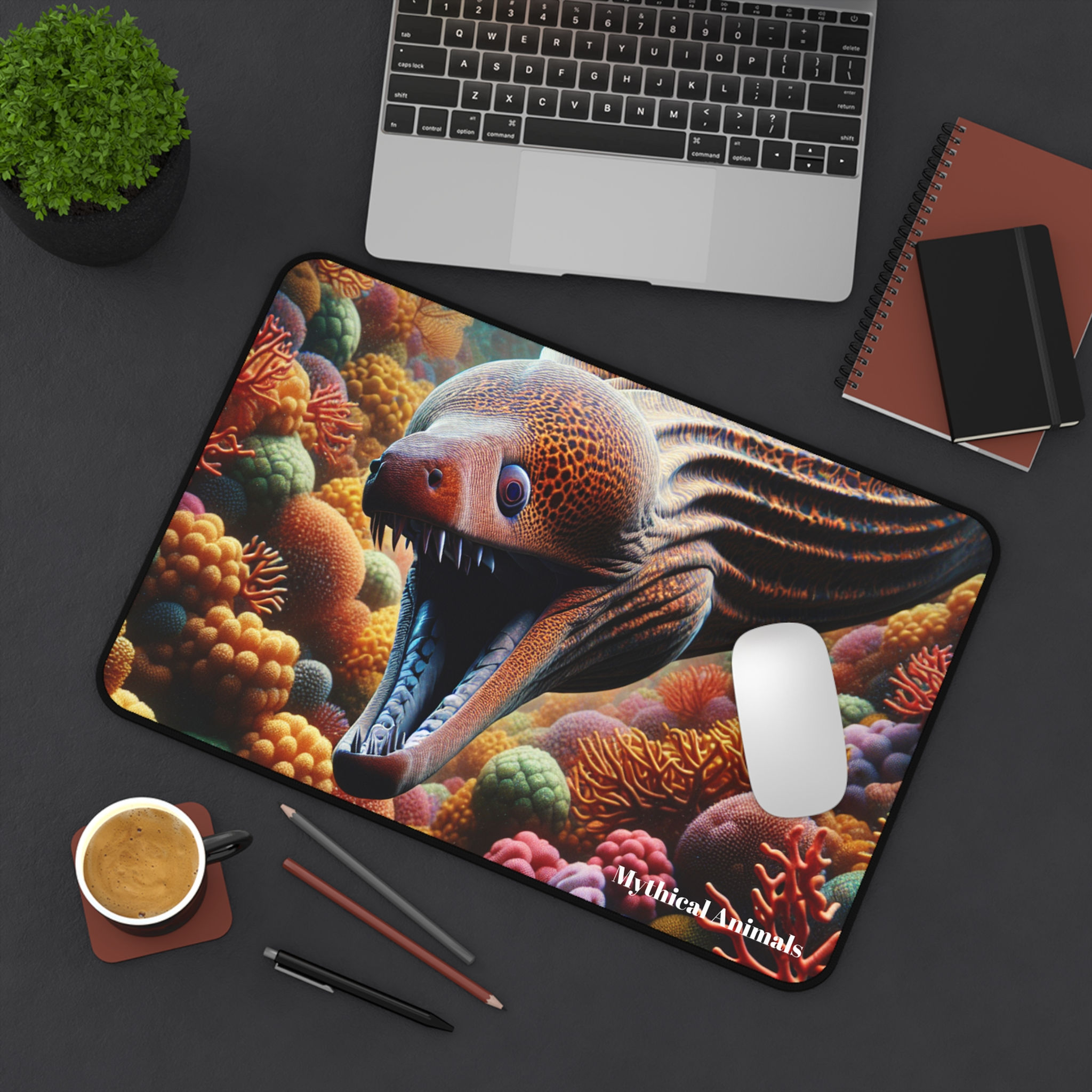 Underwater Desk Mat -Moray Eel Mouse Pad